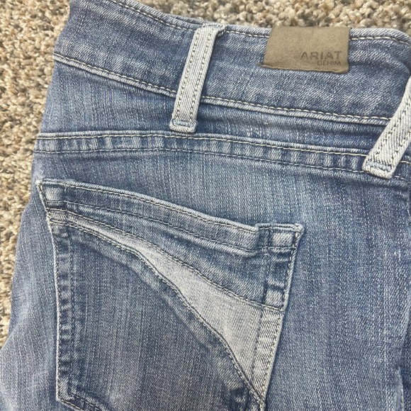 Ariat Trouser Wide Leg Jeans Women's 31XL Medium Wash Stretch Denim Frayed Hem - Picture 16 of 16